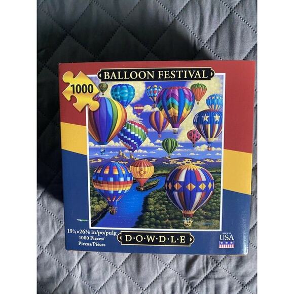 NIB Dowdle Ballon Festival Jigsaw Puzzle 19 1/2 " by 26 5/8" 1000 Piece - Picture 1 of 5